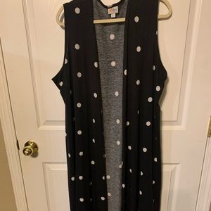 EUC XL LuLaRoe Joy black & white polka dot vest
